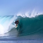 Californian Travis putting on a show for his girl in the lagoon